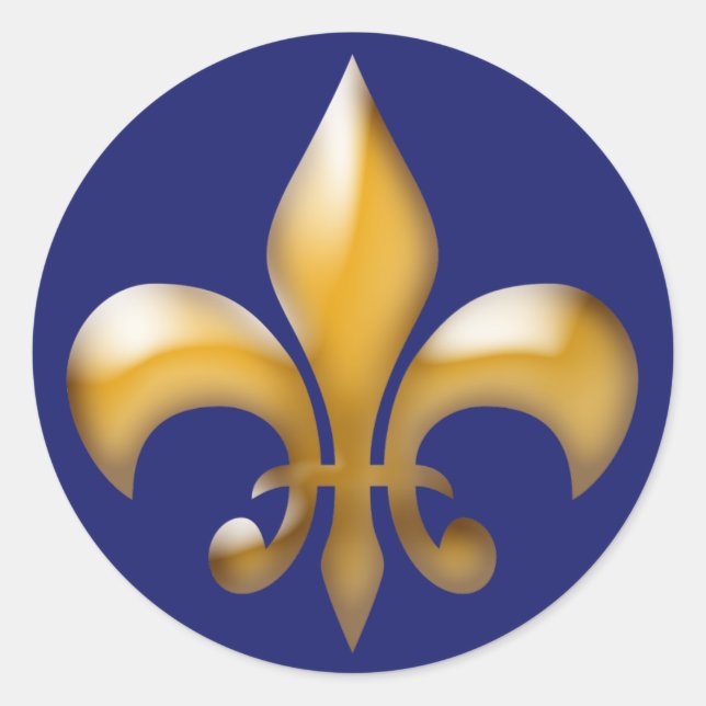 Fleur de Lis Stickers in Navy and Gold (Front)
