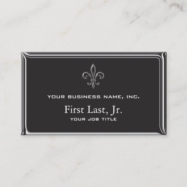 Fleur De Lis - Stripey 3D Style Business Card (Front)