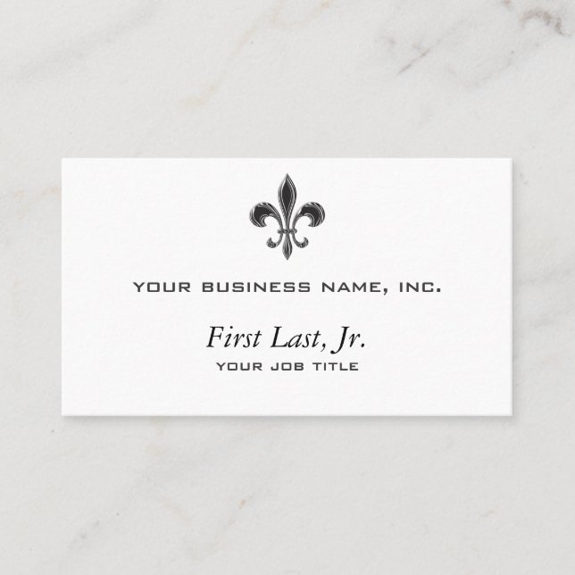 Fleur De Lis - Stripey Business Card (Front)