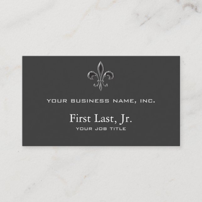 Fleur De Lis - Stripey Business Card (Front)