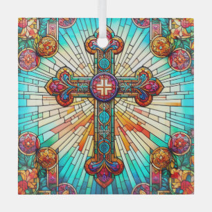 Fleur-de-Lis Suncatcher Stained Glass Design Ornament