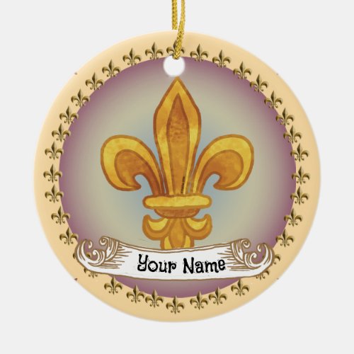 Fleur De Lis Surname Family Name ornament