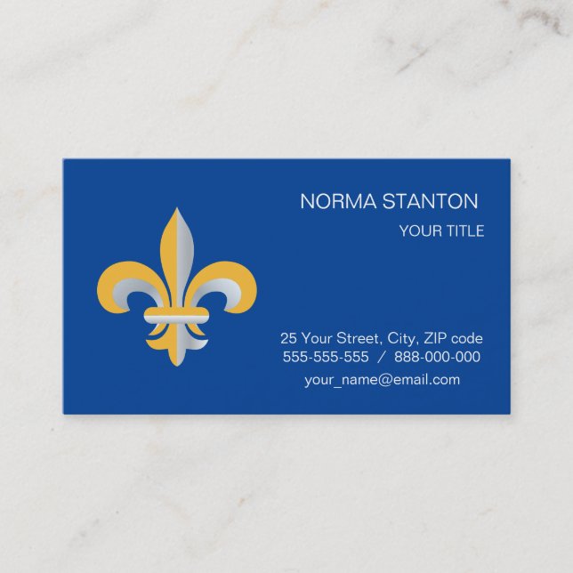 Fleur de Lis symbol Business Card (Front)