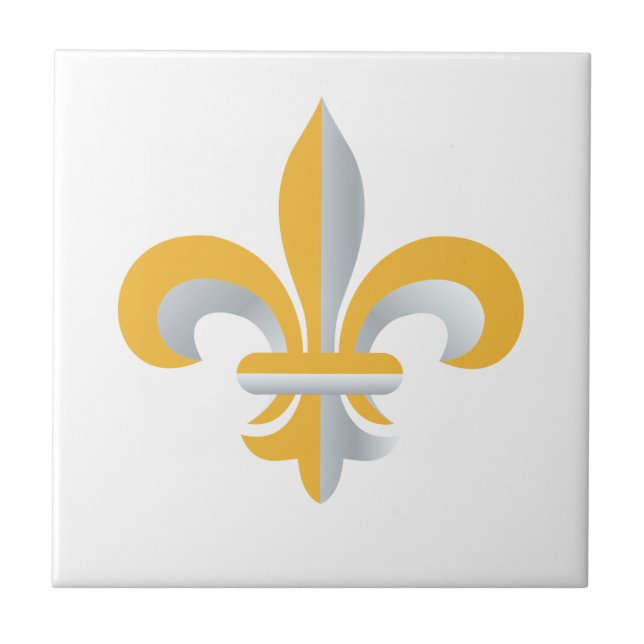 Fleur de Lis symbol Ceramic Tile (Front)