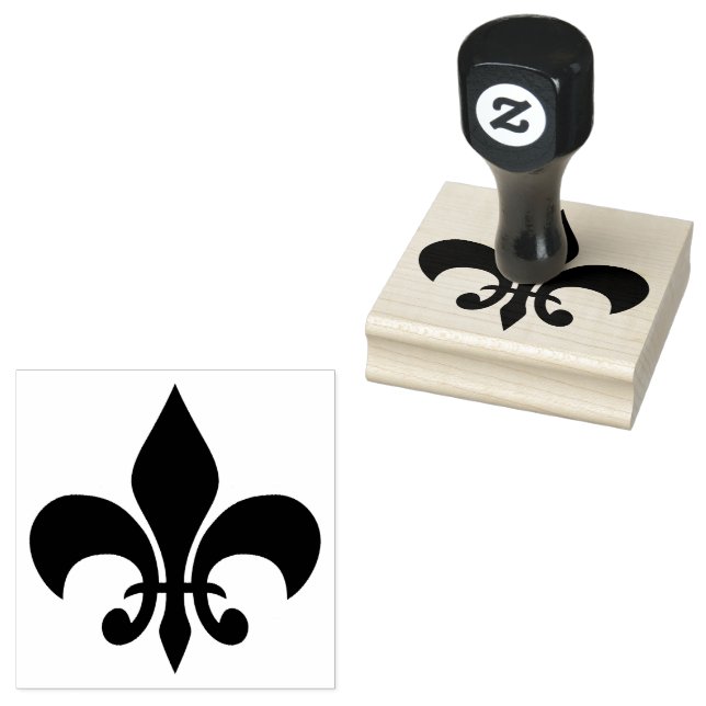 Fleur-de-Lis Symbol Rubber Stamp (Stamped)
