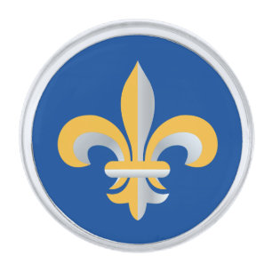 Fleur de Lis symbol Silver Finish Lapel Pin