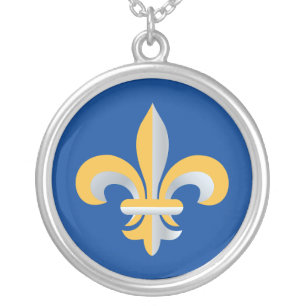 Fleur de Lis symbol Silver Plated Necklace