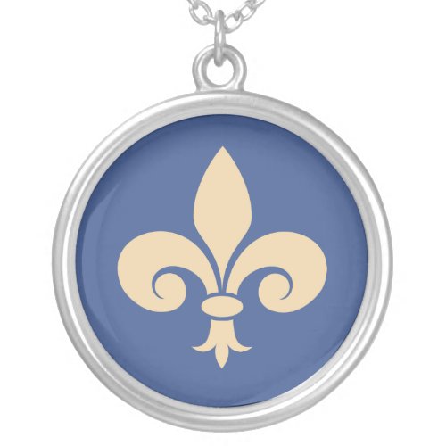 Fleur_de_lis symbol silver plated necklace