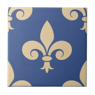 Fleur-de-lis symbols ceramic tile