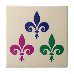 Fleur-de-lis symbols ceramic tile