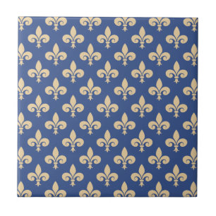 Fleur-de-lis symbols ceramic tile