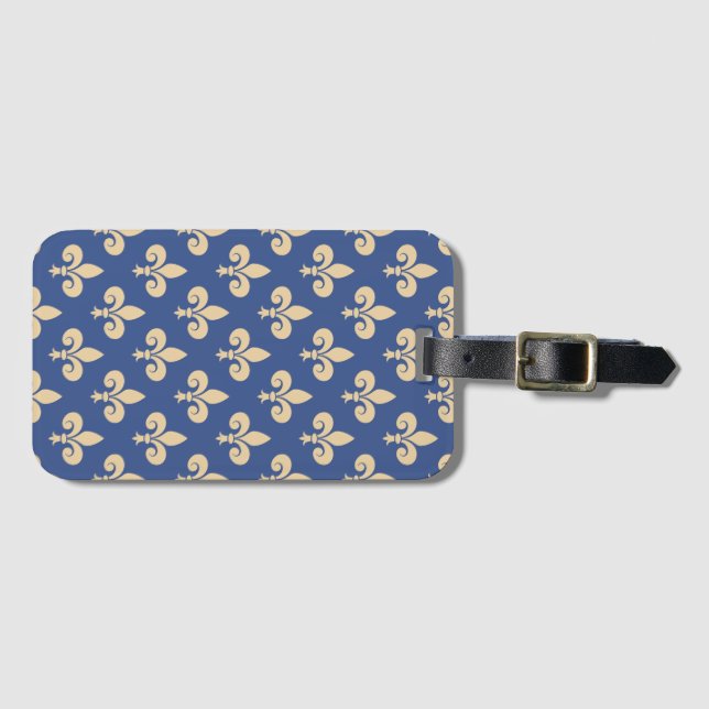 Fleur-de-lis symbols luggage tag (Front Horizontal)