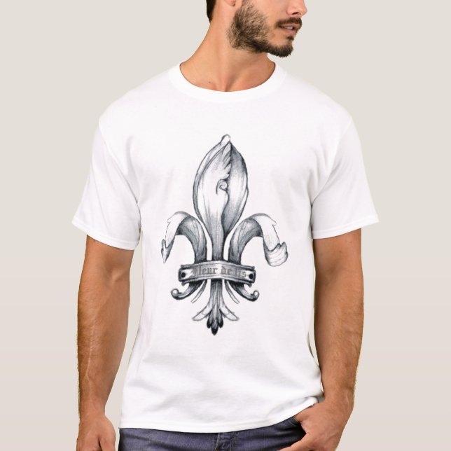 Fleur De Lis Tattoo T-shirt - Customized (Front)