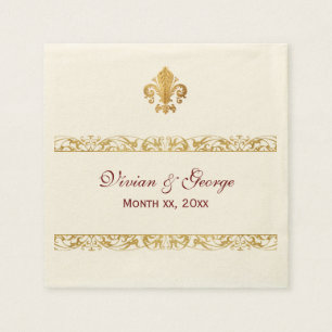 Fleur-de-lis Themed Design Paper Napkins