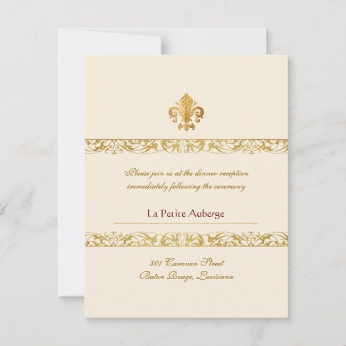Fleur-de-lis Themed Reception Announcement