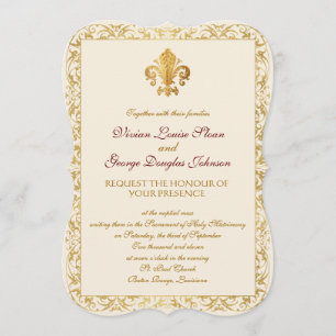 Fleur-de-lis Themed Wedding Invitation