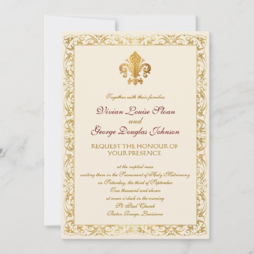 Fleur-de-lis Themed Wedding Personalized Announcements