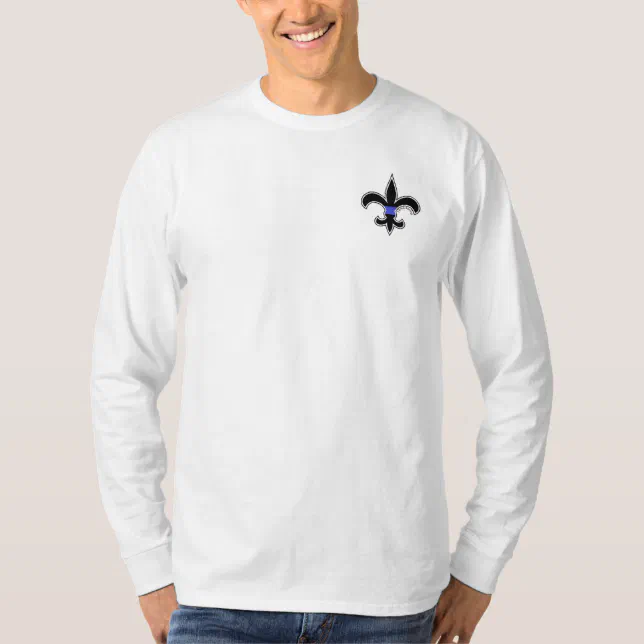 Fleur De Lis Thin Blue Line Saints Long Sleeve Top | Zazzle