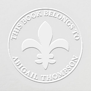 Fleur De Lis This Book Belongs To Embosser