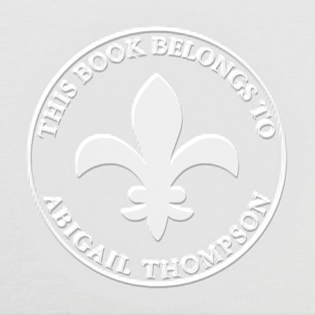 Fleur De Lis This Book Belongs To Embosser (Design)