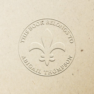 Fleur De Lis This Book Belongs To Embosser