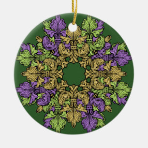 Fleur de lis Three Ceramic Ornament