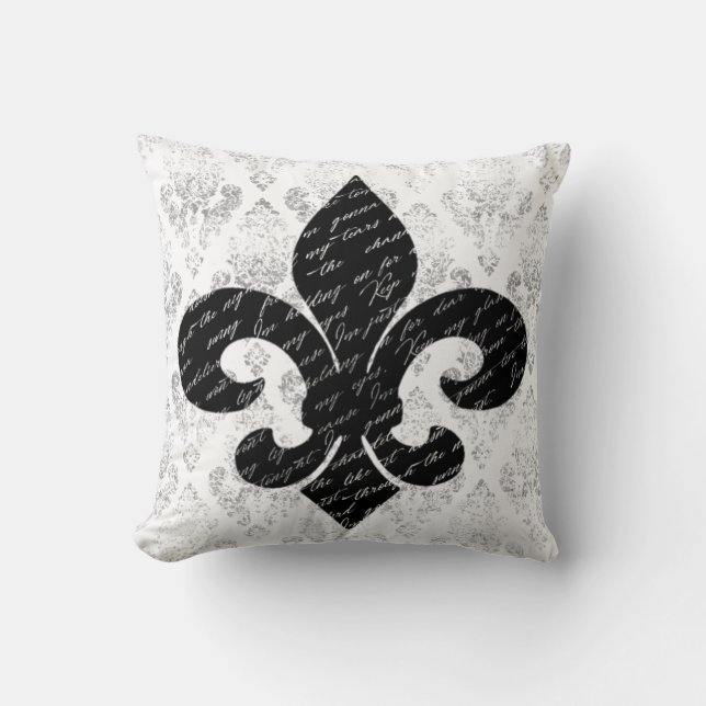 Fleur De Lis Throw Pillow (Front)