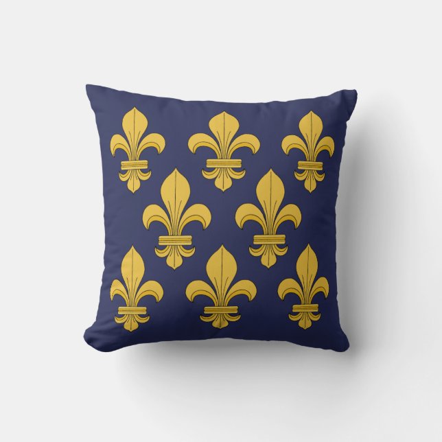 Fleur-de-lis Throw Pillow (Front)