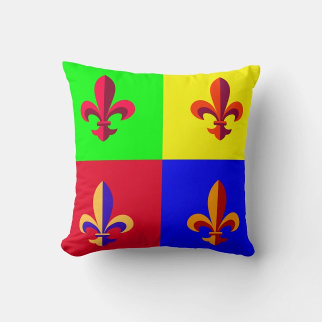 Fleur-de-lis Throw Pillow (Front)