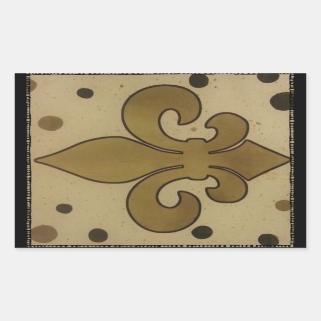 fleur de lis tile stickers-matching dot-1 dot-2 rectangular sticker (Front)