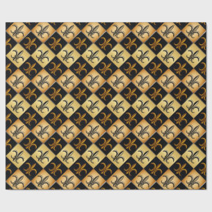 Fleur De Lis Tile Wrapping Paper