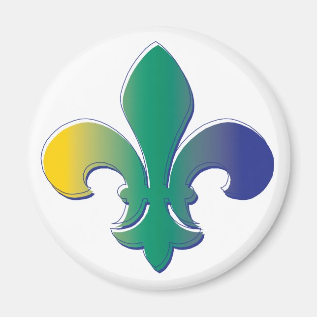 Fleur De Lis tri colored Magnet (Front)