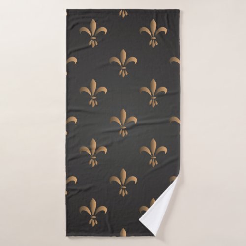 Fleur de lis vintageelegantchicclassypattern bath towel