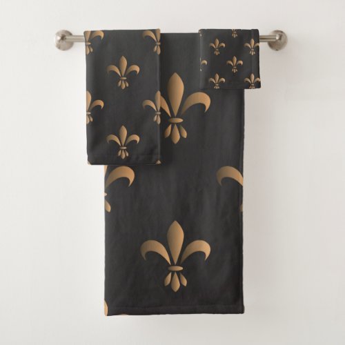 Fleur de lis vintageelegantchicclassypattern bath towel set