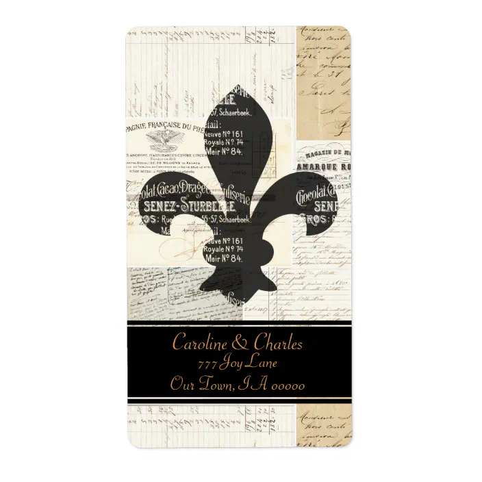 Fleur de Lis Vintage French Address Labels | Zazzle.com