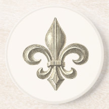 Fleur de Lis Vintage French Sandstone Coaster