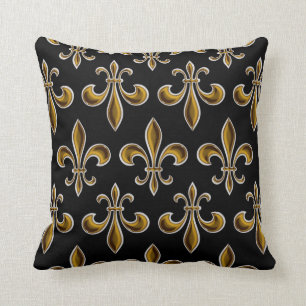 Fleur De Lis Wallpapered Throw Pillow