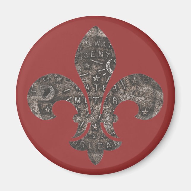 Fleur De Lis Water Meter Lid Magnet (Front)