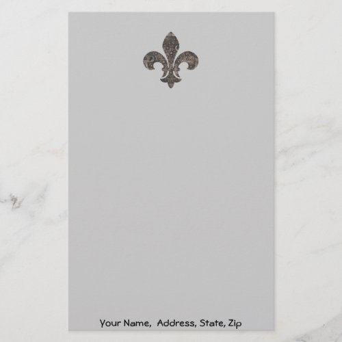 Fleur De Lis Water Meter Lid Name address customi Stationery