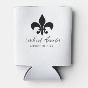 Fleur de Lis Wedding Can Cooler