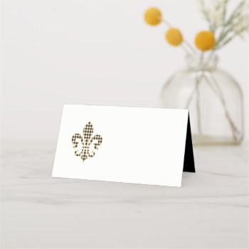 Fleur De Lis With Diamond Pattern Place Card by Charmalot at Zazzle