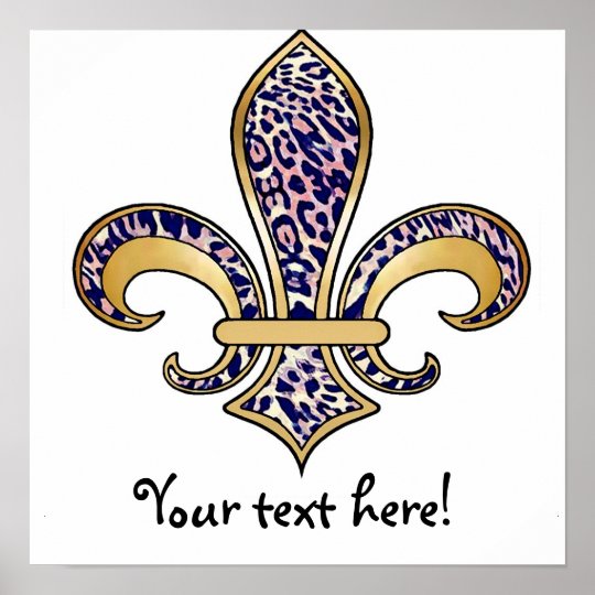 Fleur de Lis with pattern 04 Poster