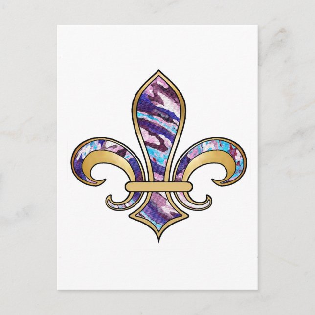 Fleur de Lis with pattern - 10 Postcard (Front)