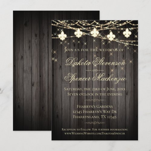 Fleur de Lis Wood Lights | Rustic Wedding