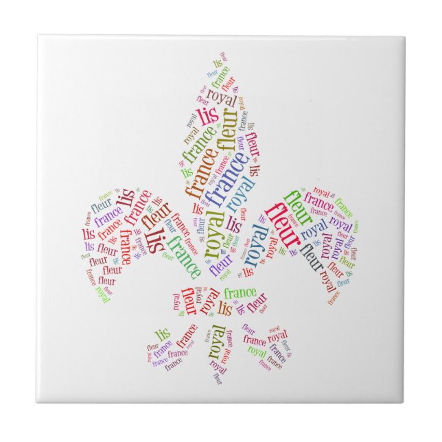 Fleur de Lis words symbol Tile (Front)