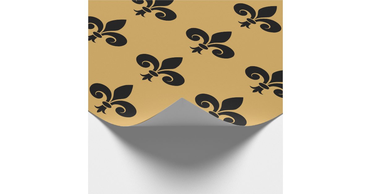 Brown Fleur de Lis Wrapping Paper