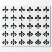 Brown Fleur de Lis Wrapping Paper