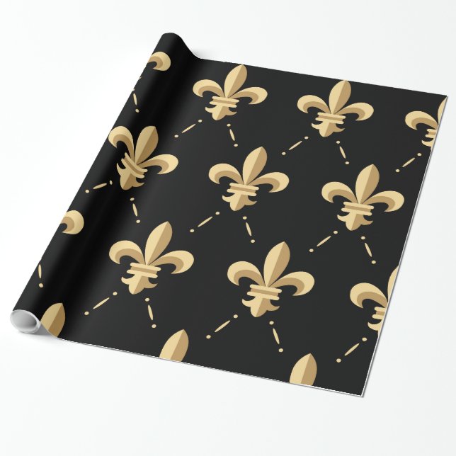 Fleur De Lis Wrapping Paper (Unrolled)