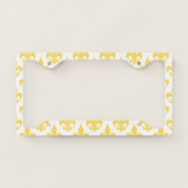 Fleur-de-Lis: Yellow License Plate Frame (Front)