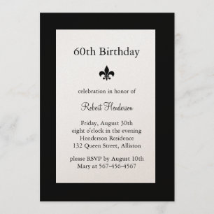 Fleur de Lise Birthday Invitation on champagne